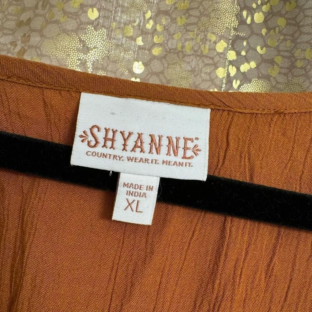 Shyanne Cognac Rust Orange Brown Western Maxi Dress XL NWT - Image 4