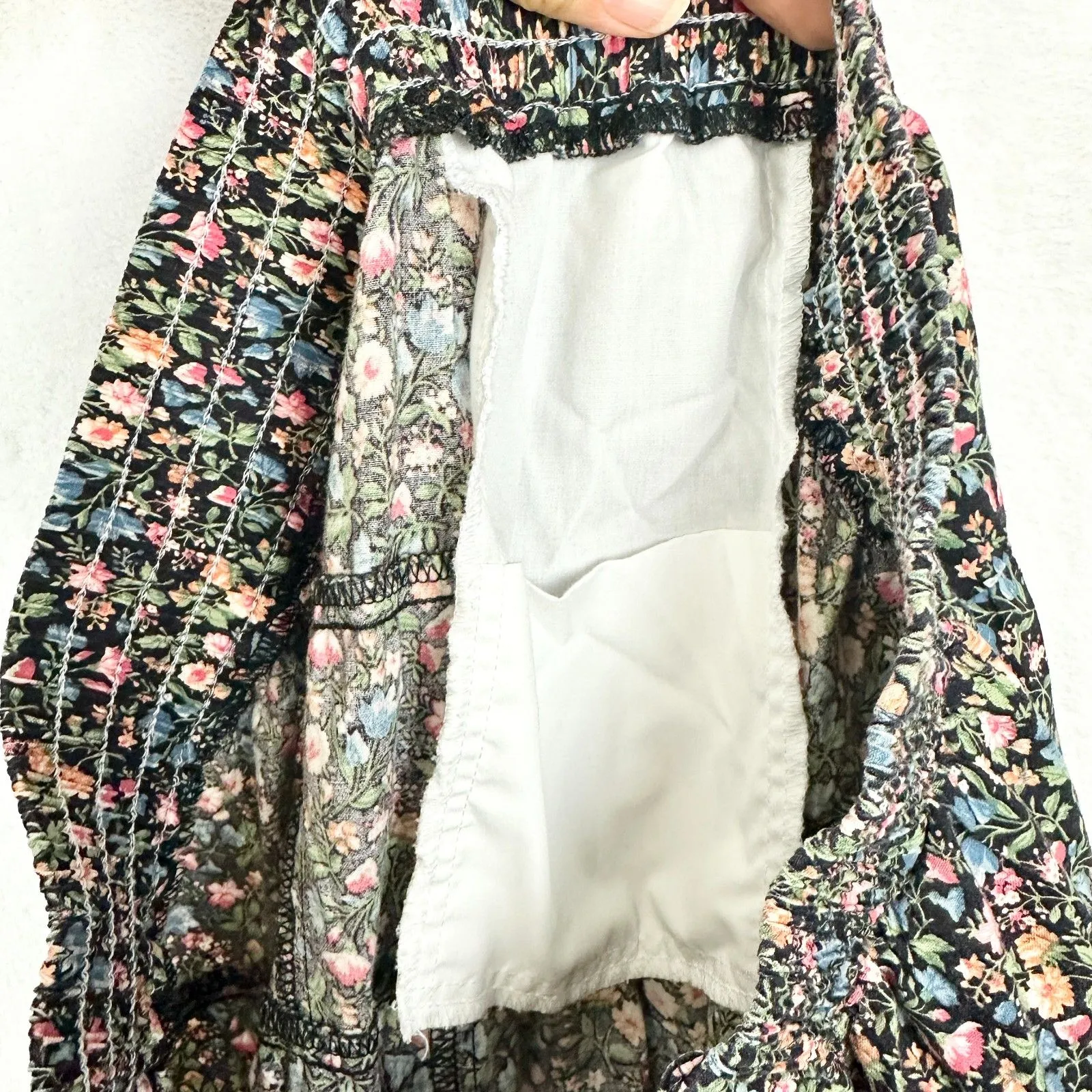Vintage Square Up Fashions Ditsy Floral Midi Skirt Size Medium USA Made Cottage - Image 7