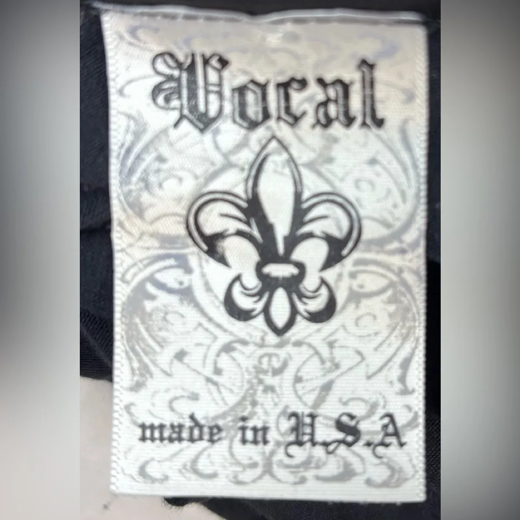 Vocal 1X Grunge Studded Cross Long Sleeve Top with Silver Accents - Image 7