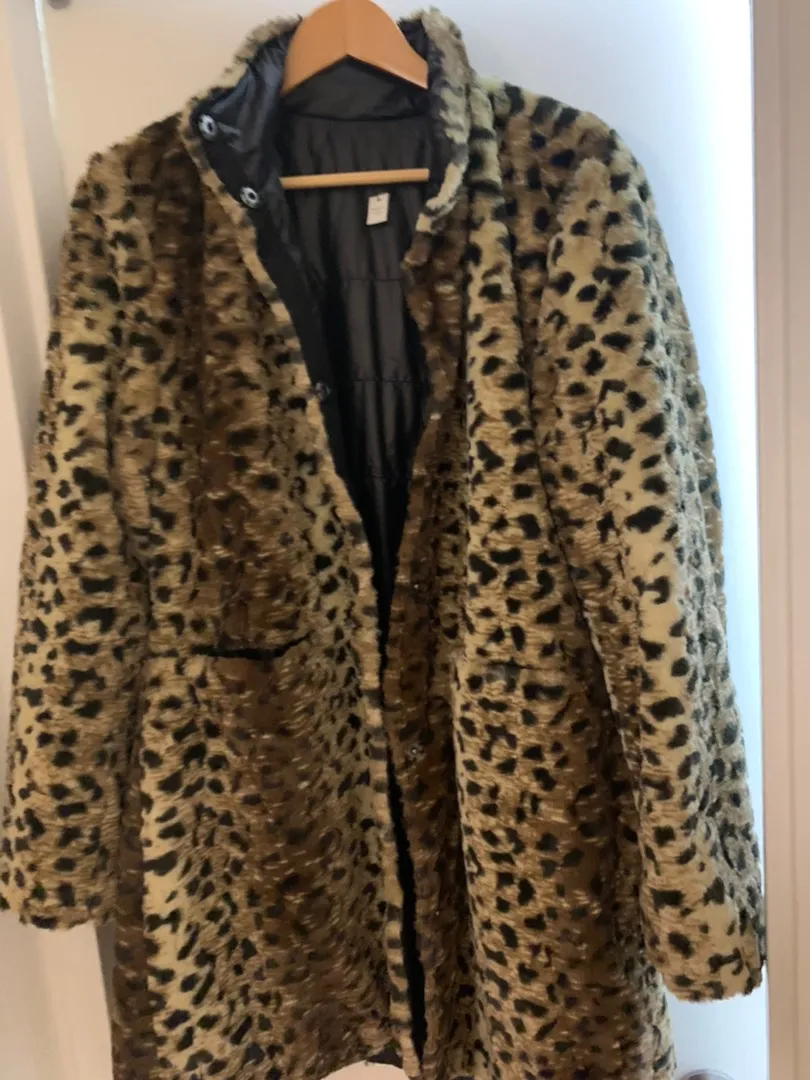 Cheetah Faux Fur Coat Multi Size M - Image 3