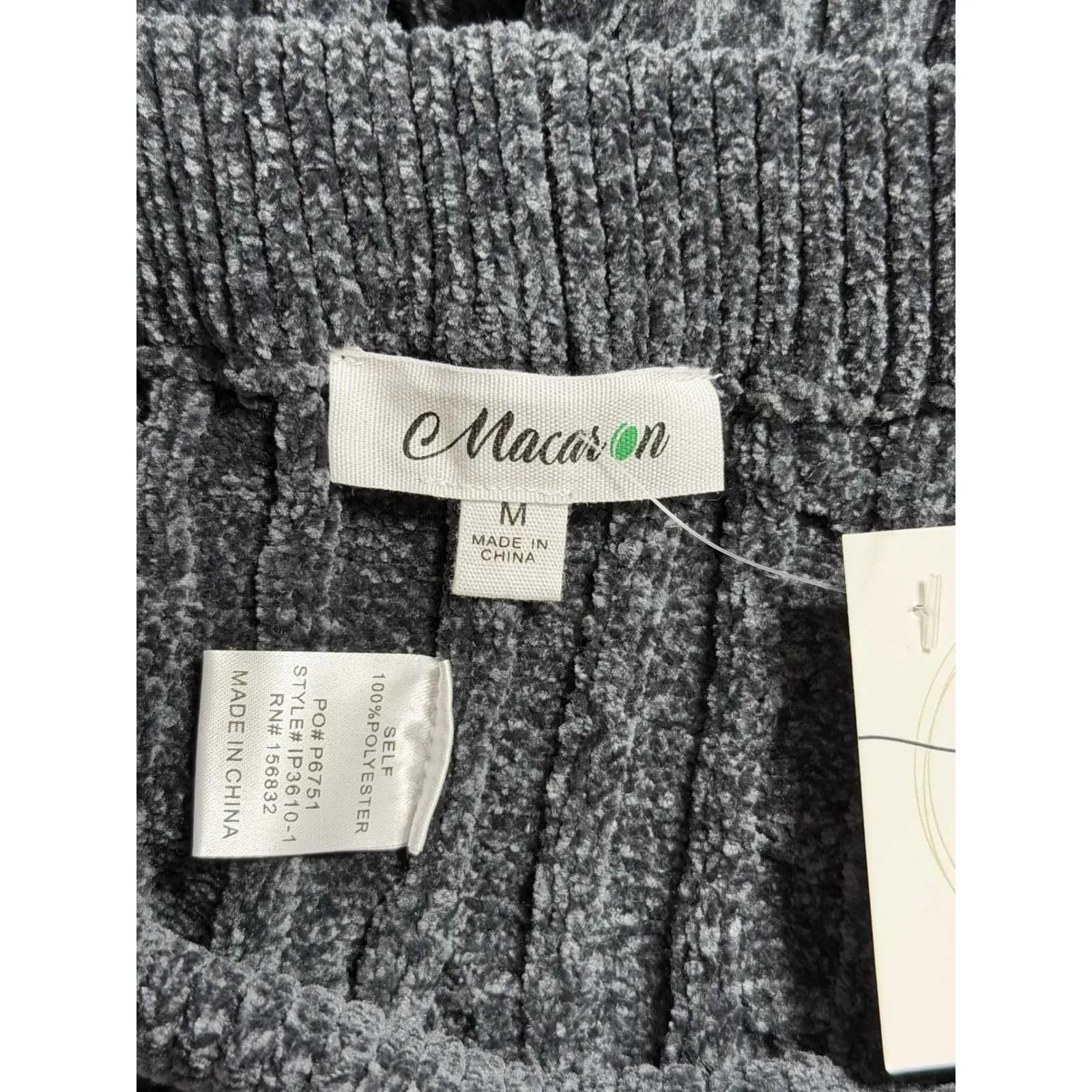 Macaron NEW Women's Charcoal Cable Knit Lounge Shorts Size M Cute Comfy Soft Gray Size M - Image 3