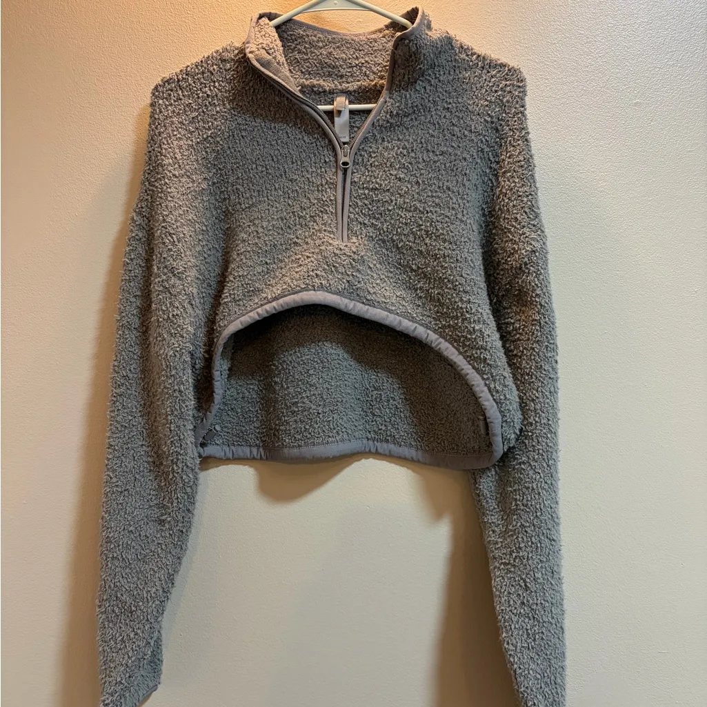 SKIMS Women's Gray Fleece HALFZIP - Image 2