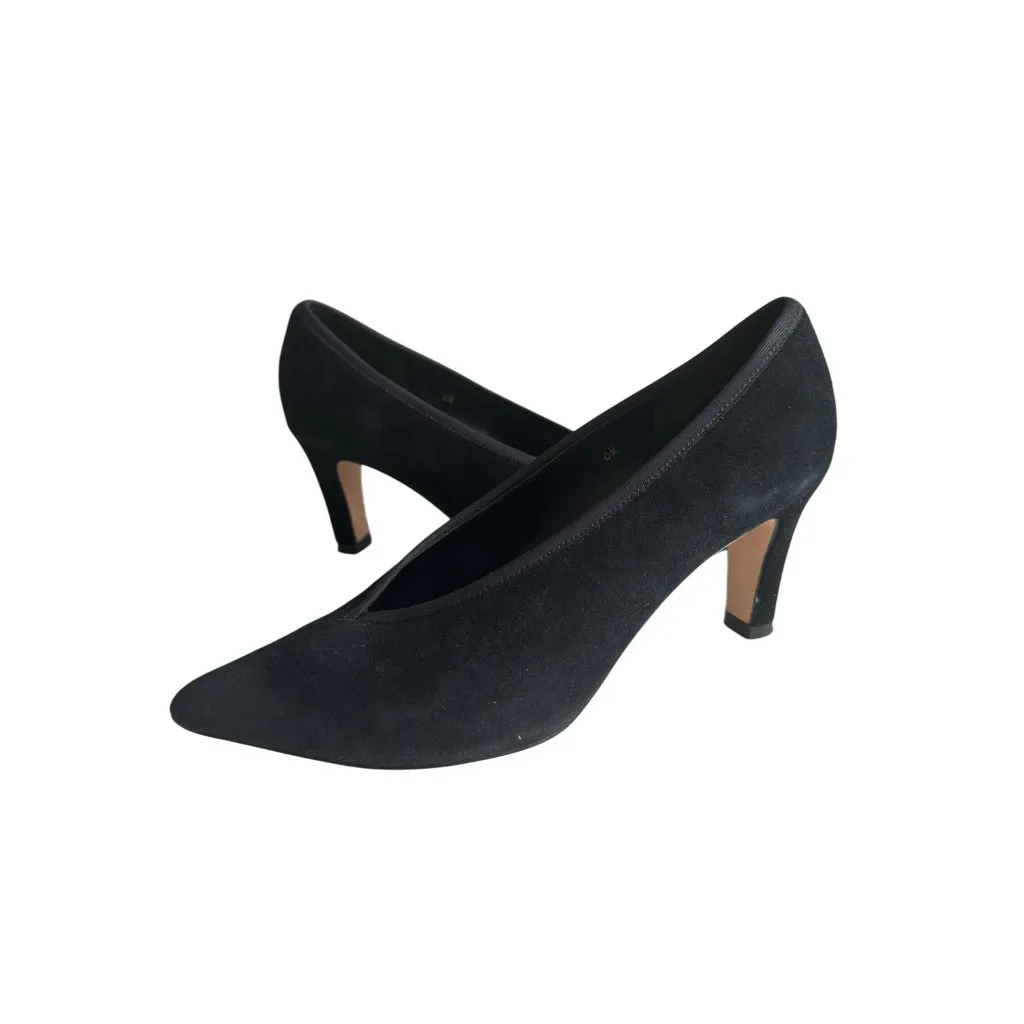 VAN ELI Womens Black Suede Pointed Heels Size 6 - Image 3