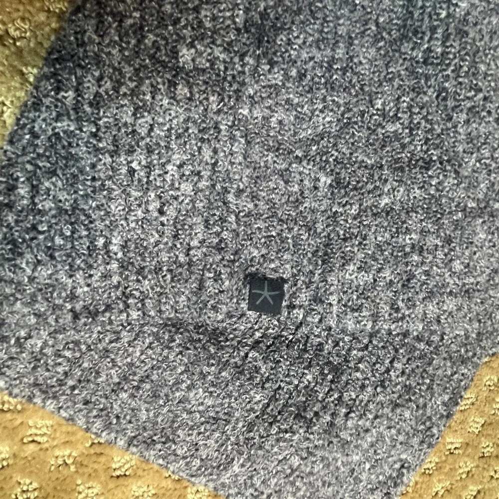 Barefoot Dreams Cozy Chic Lite Cabin Cardigan Sweater Black/Gray Pockets SZ M - Image 9