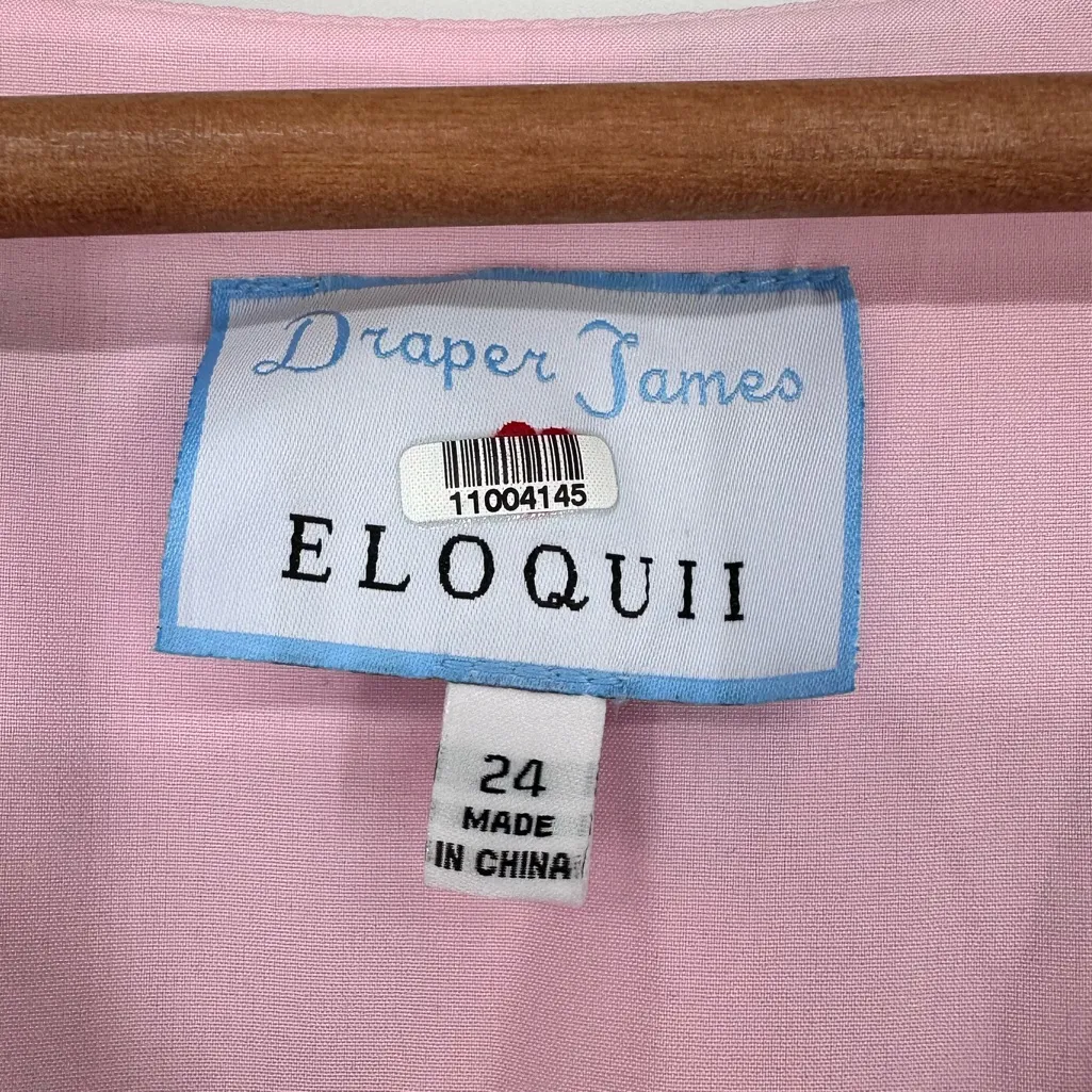 Draper James for Eloquii Hibiscus Fit & Flare Dress Pink Floral Print size 24 - Image 9