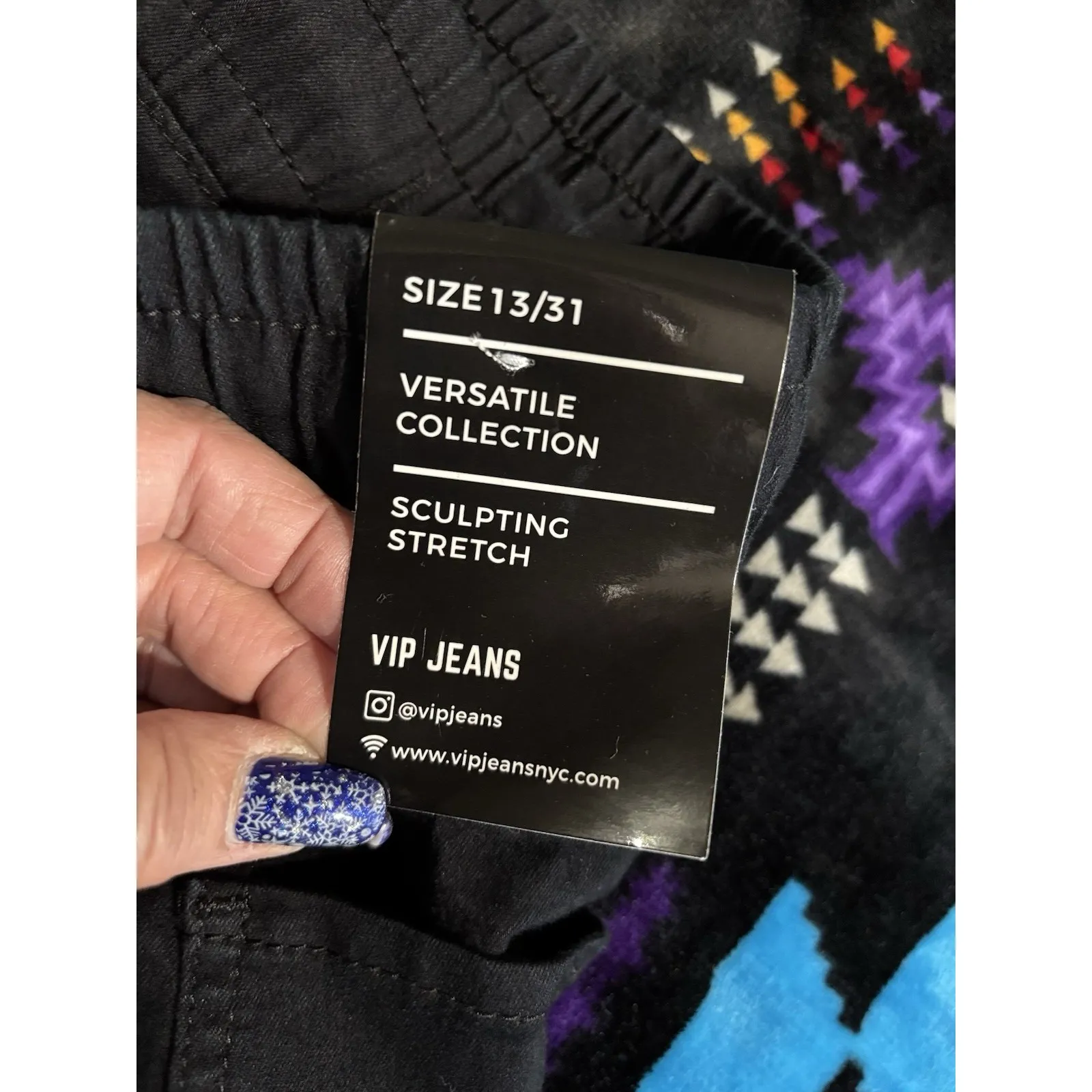 VIP Jeans Black Jogger Pants High Rise Zip Size 13/31 Pockets NWT Elastic Waist - Image 6