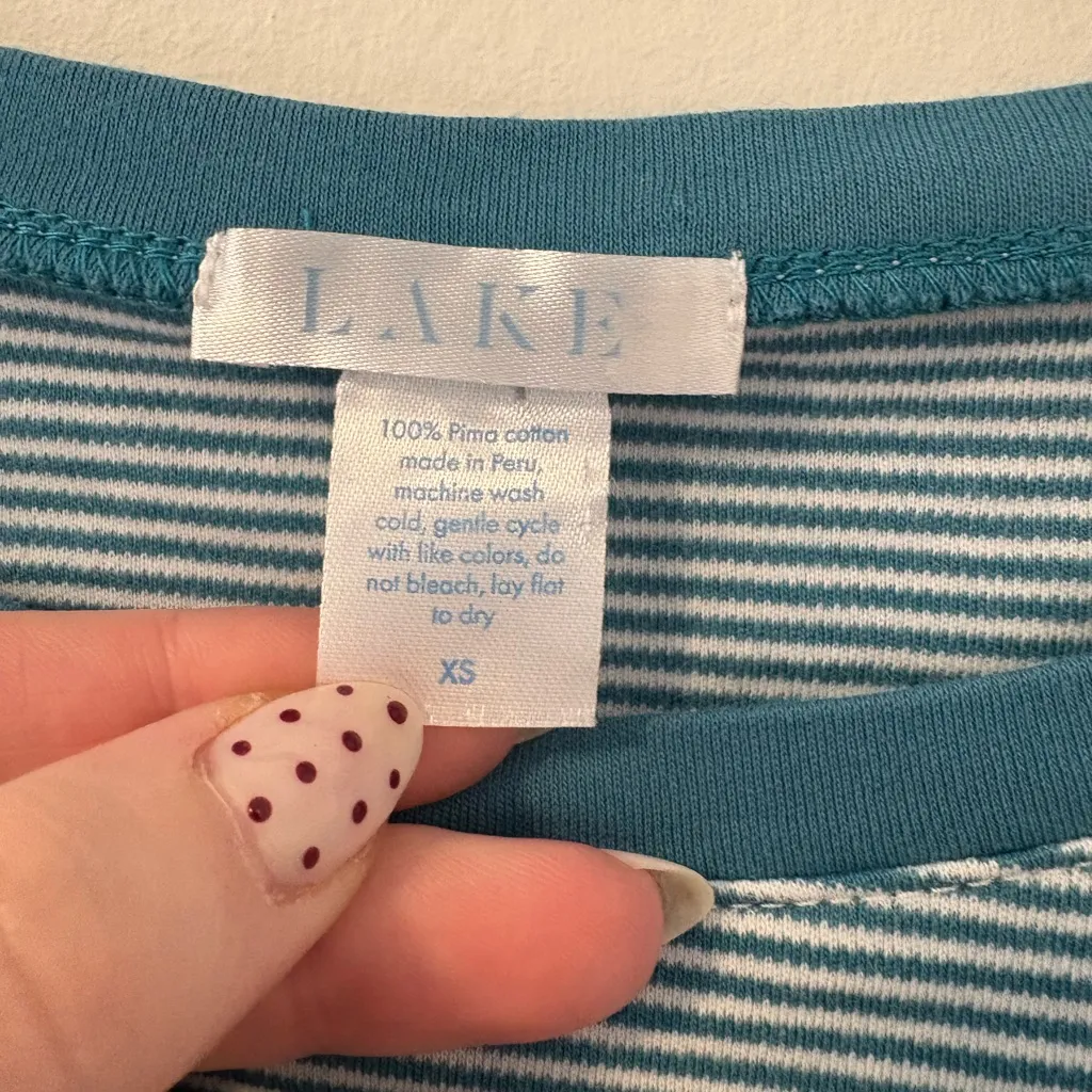 LAKE Pima Cotton Pajama Set XS Blue - Image 3