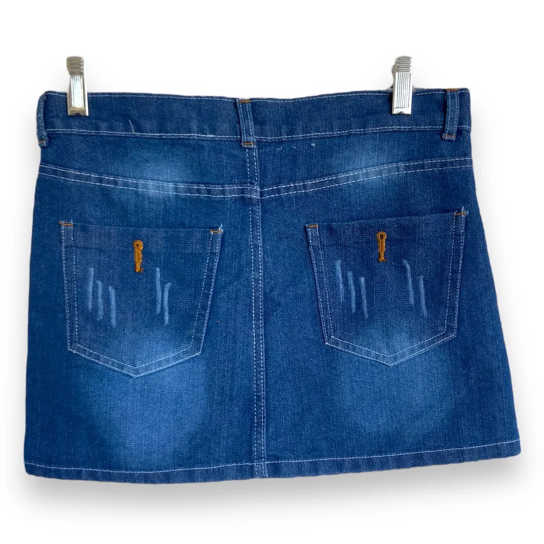 Womens Skirt Sz‎ Small Blue Denim Jean Mini Short - Image 2