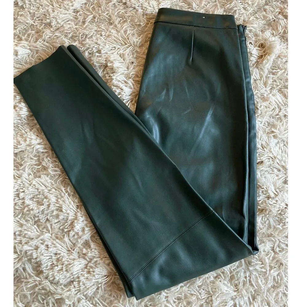 Zara Faux Leather Trousers Minimalist Chic Downtown Streetwear Edgy Rocker Trend - Image 2