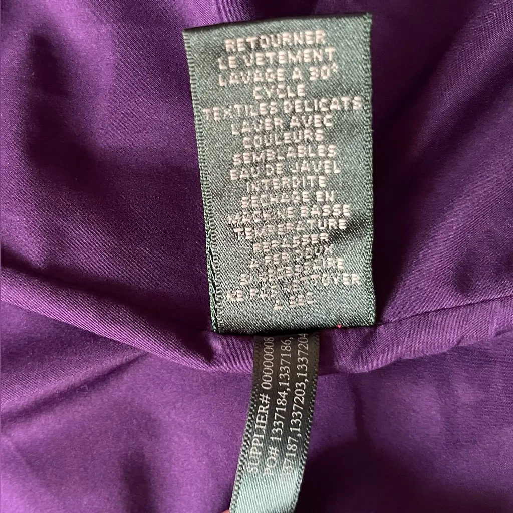 Womens Quilted Purple Jacket Size L - Image 5