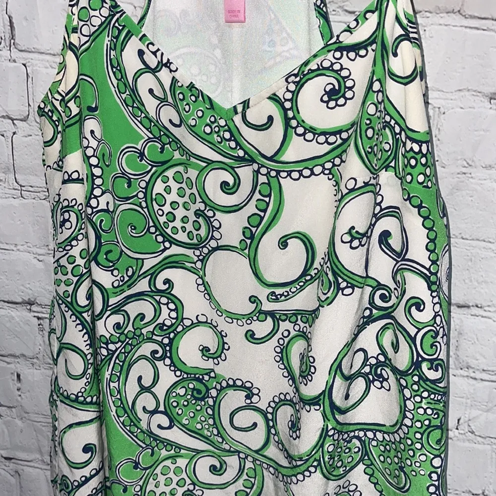 Lily Pulitzer Green & White Paisley Dress Size XS - Image 4