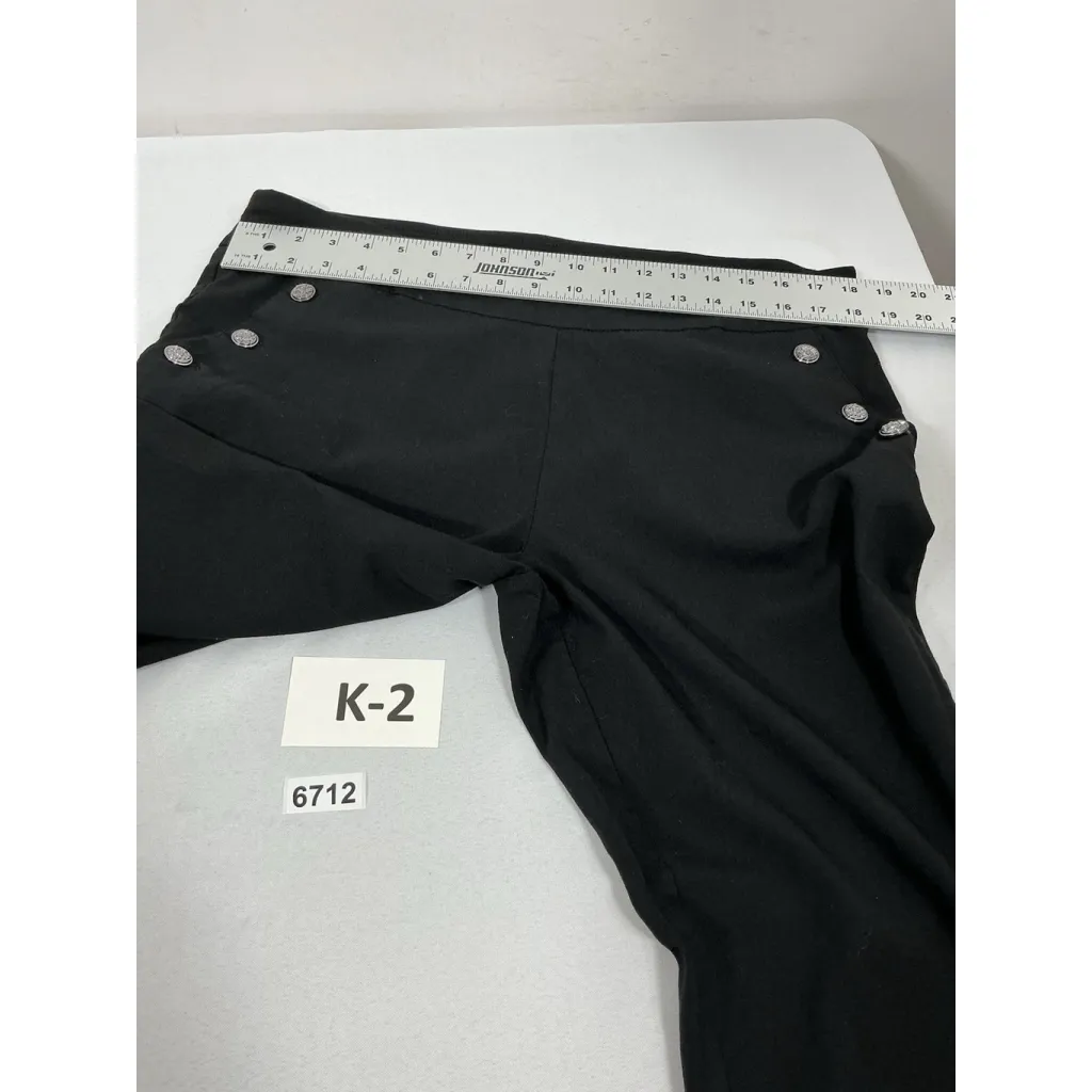 Womans Excellent Condition Counter Parts Pullon Capri Pants XL Black Accents - Image 6