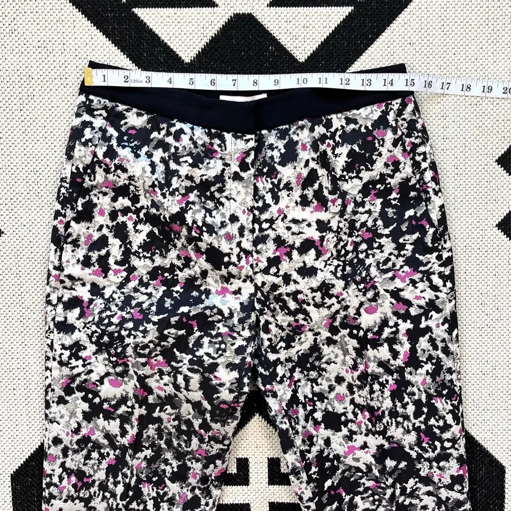 Paris Jacquard Metallic Printed Trousers Size 38 - Image 6