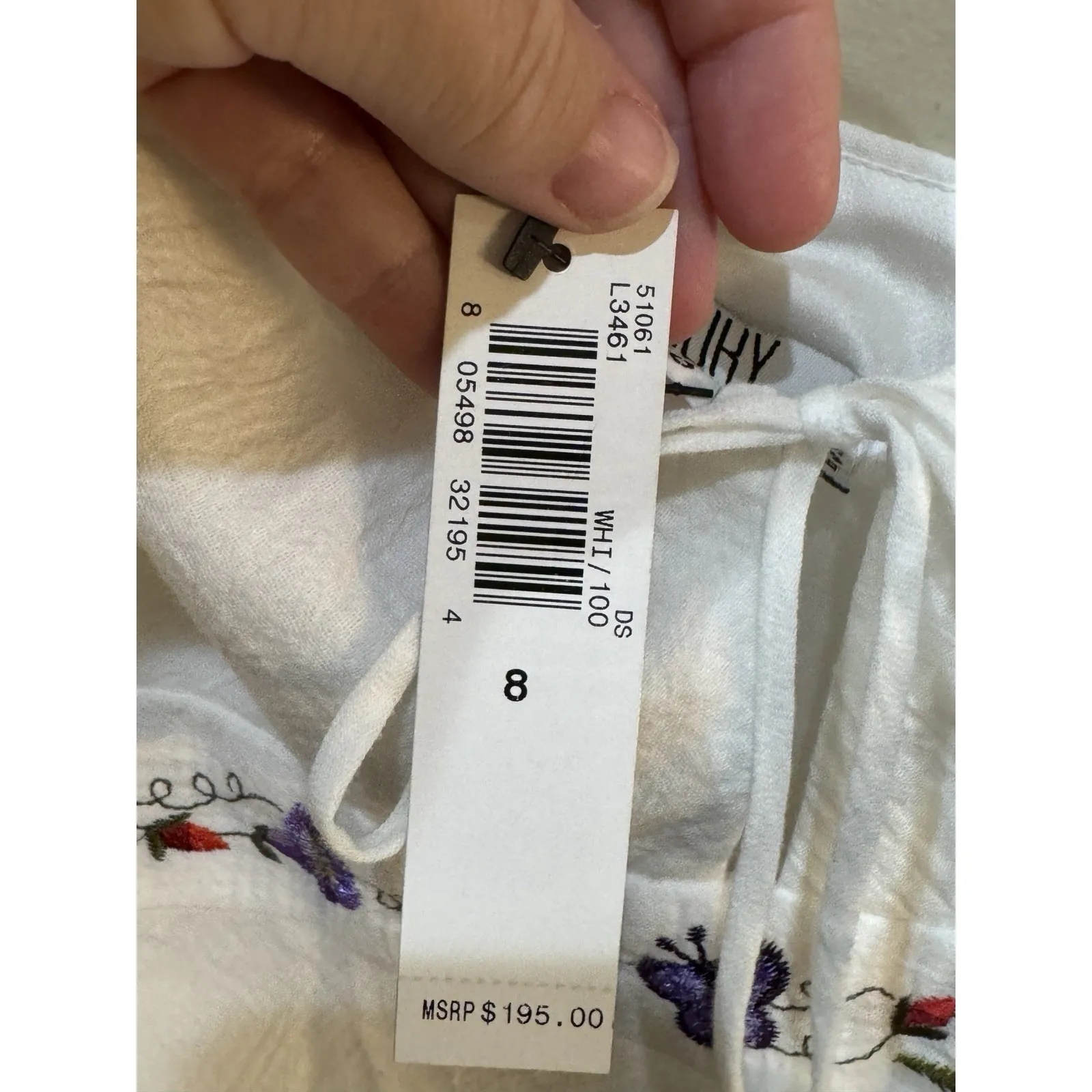 Laundry By Shelli Segal White Embroidered‎ Sundress Peasant Milkmaid Fairy Core - Image 7