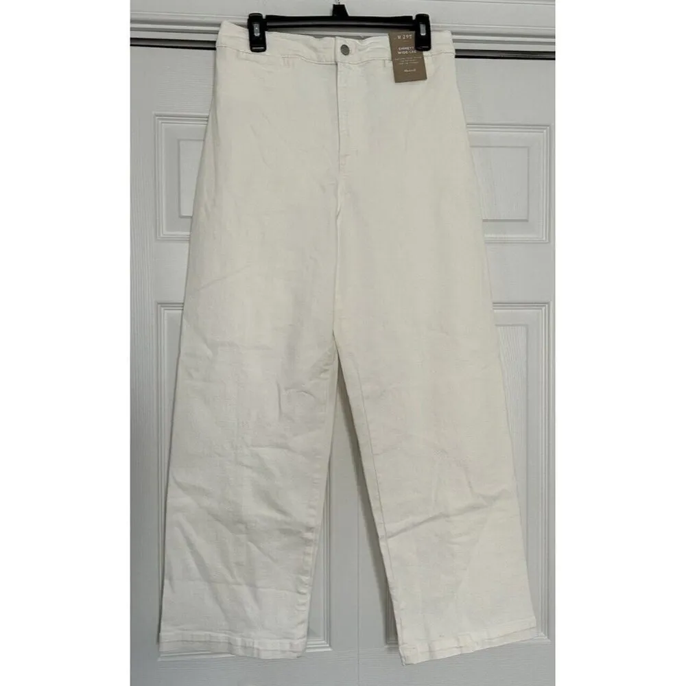 Madewell Womens Wide Leg Cropped Emmett Stretch Denim in Vintage Canvas - Image 12