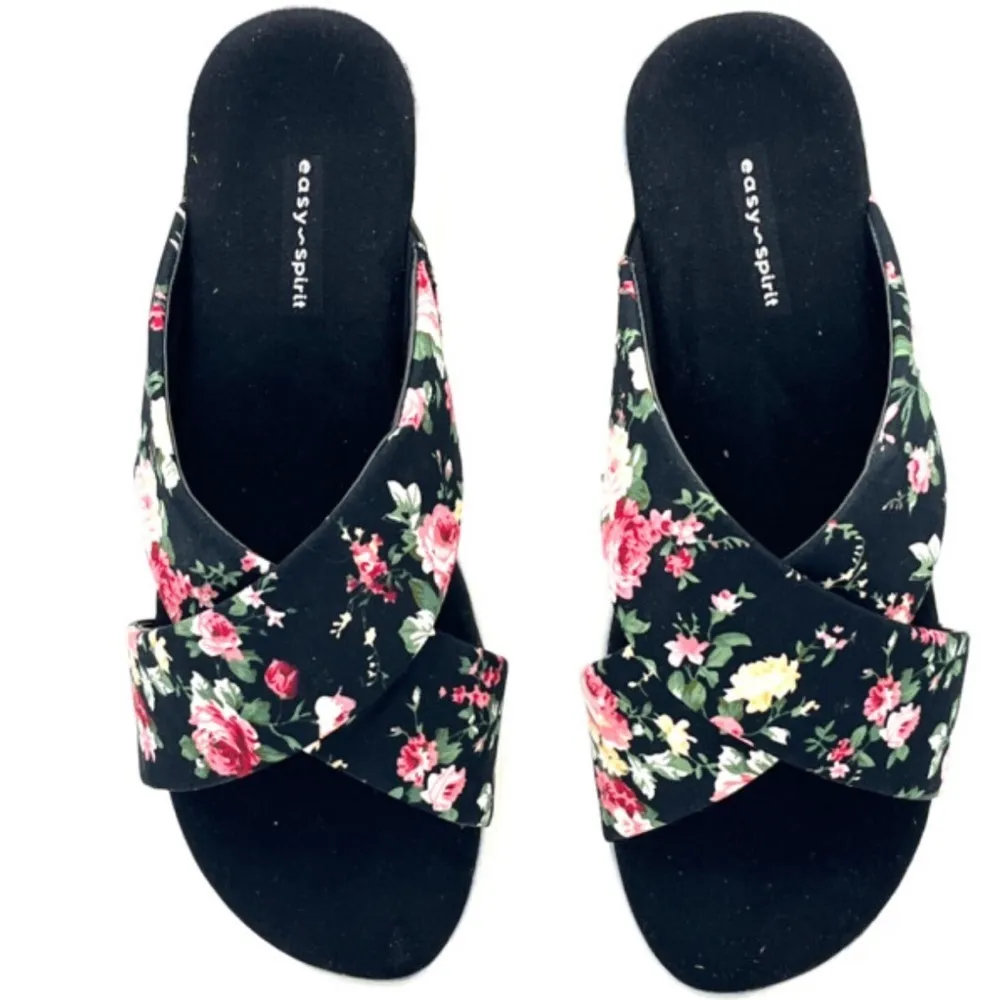 Easy spirit floral slip on sandals - Image 2