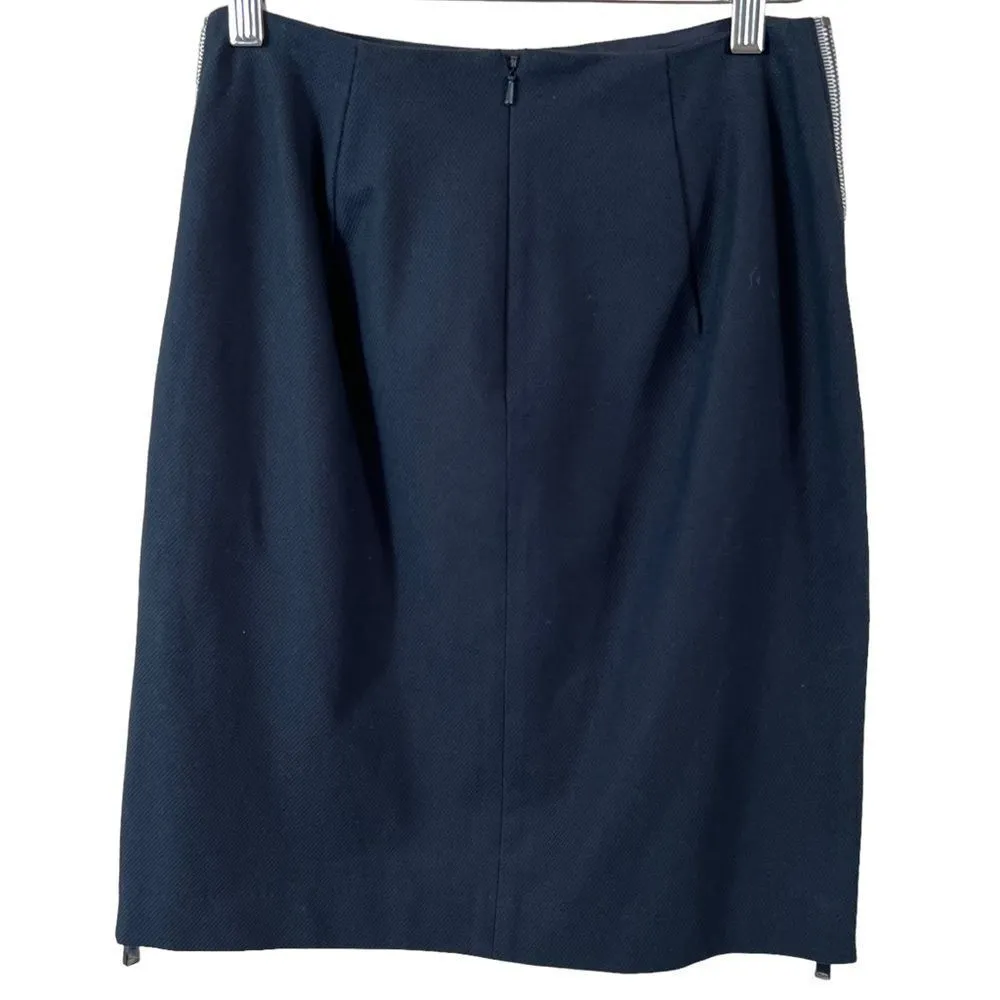 Worth New York Black Skirt with Side Slit Zippers Size 4 - Image 11