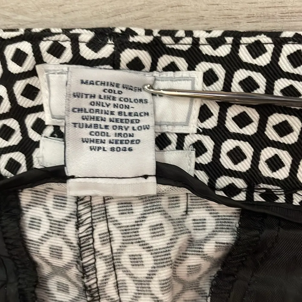 Pant Shop Black & White Print Classic Fit Ankle Pants Size 12 - Image 11