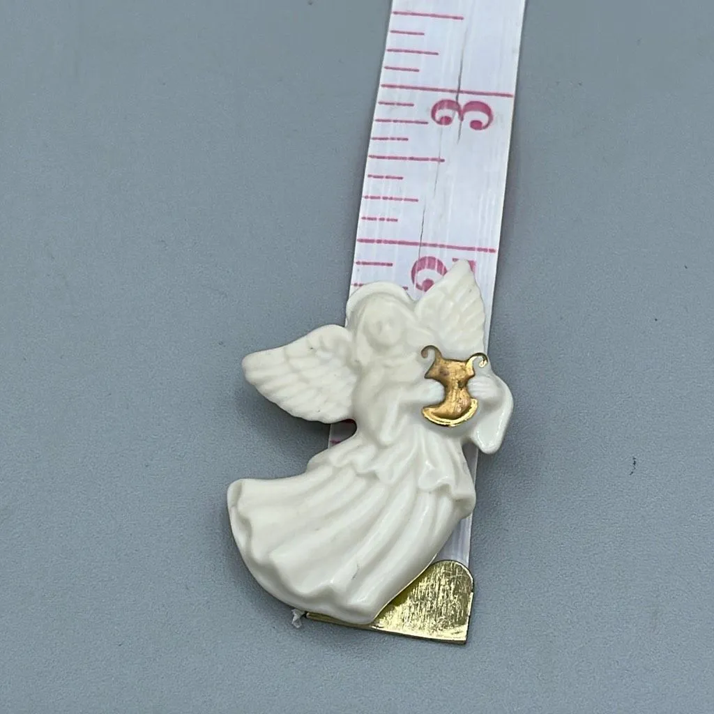 Vintage Lenox holiday Angel pin with original bag. Gold - Image 4