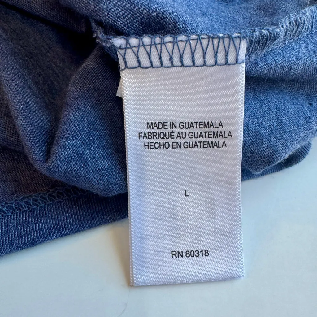 Lucky Brand Logo Game Day Cropped Short Sleeve Tee Heather Blue Size L NWT - Image 10