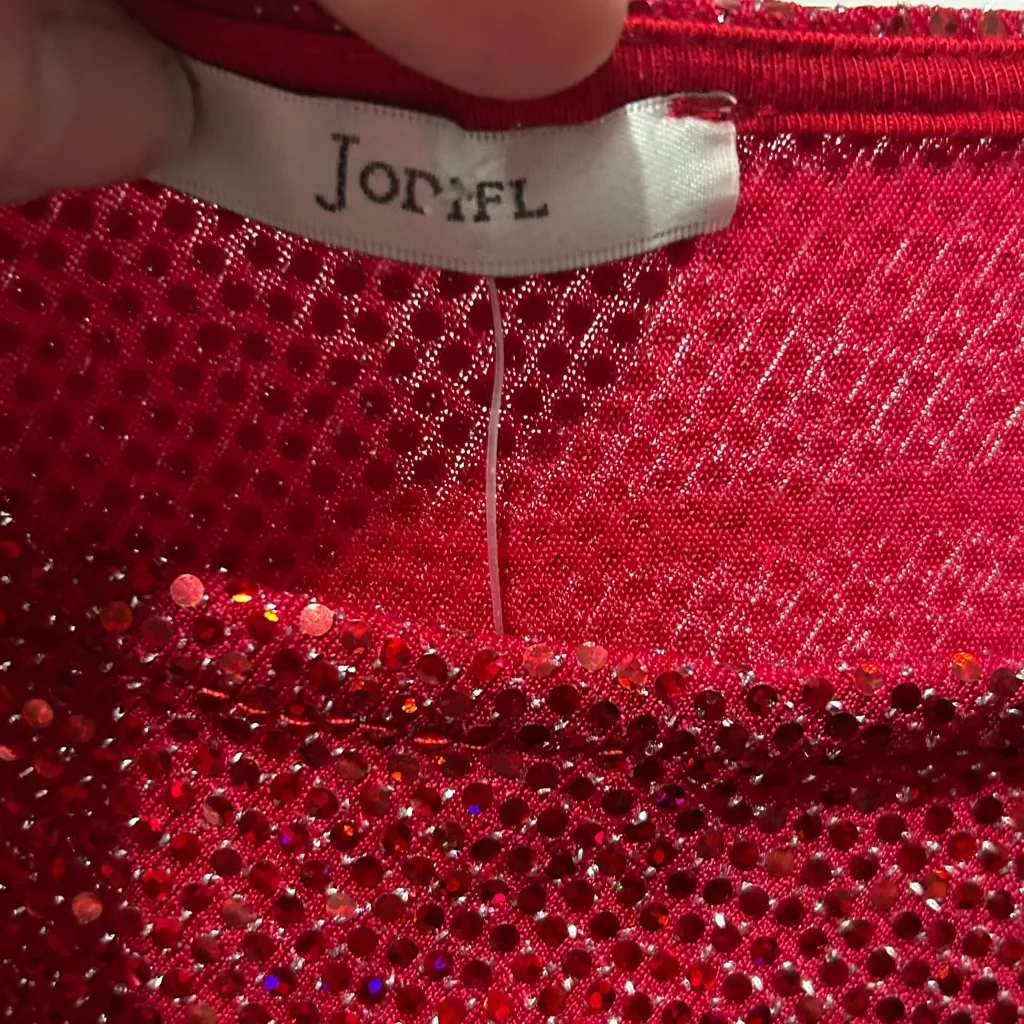 Sparkling Red Sequin one shoulder Top size medium nwt - Image 7