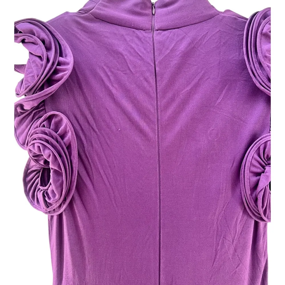 Purple Lilac Ruffled Sleeve Dress Size M - Image 7