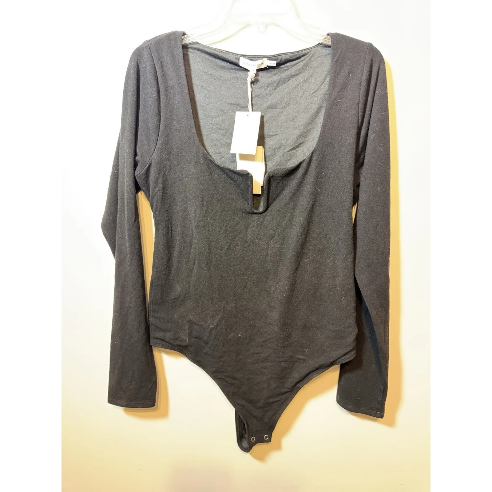 Brand New Good American Women's Size 4 Black Long Sleve One Piece Bodysuit - Image 4