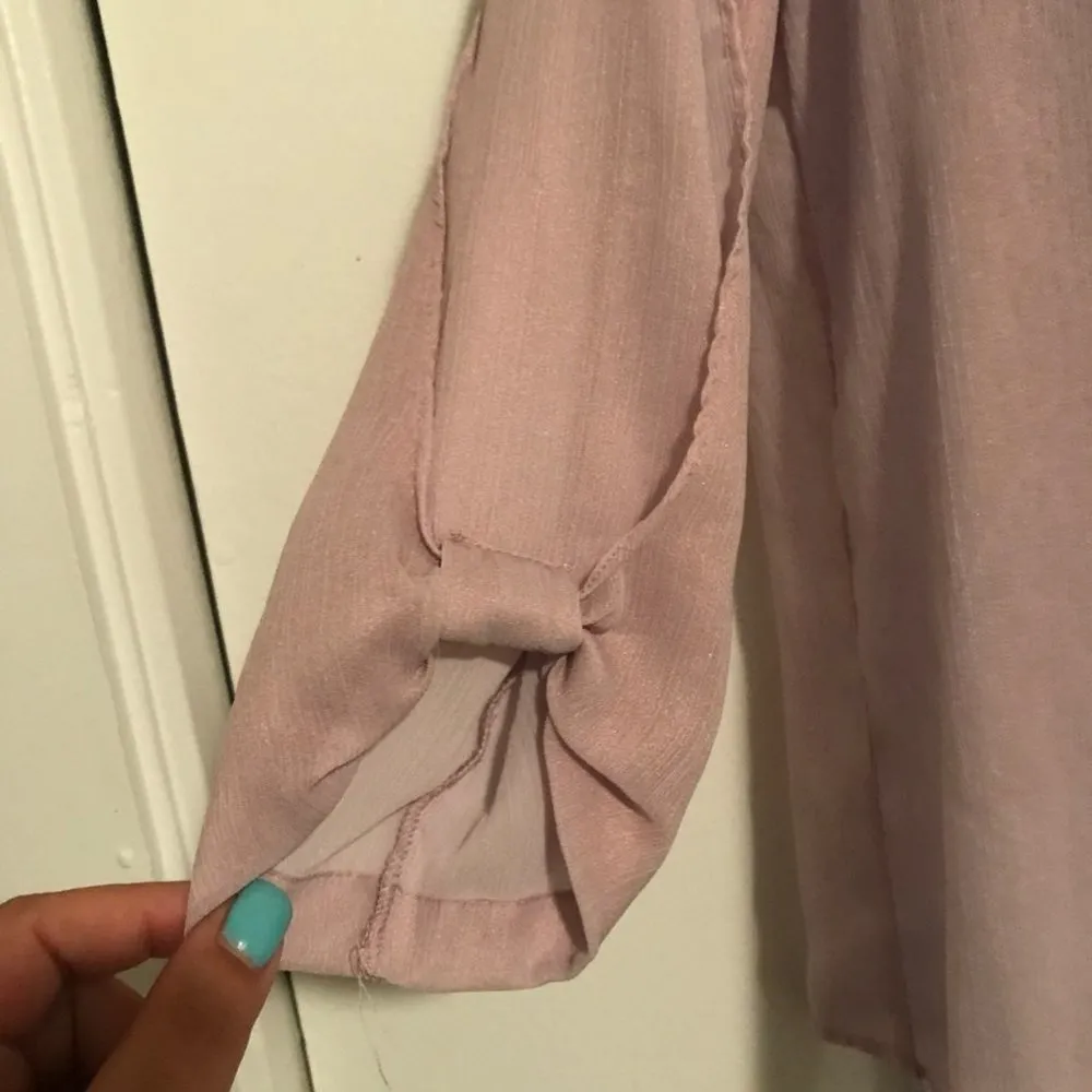 NY&Co Lilac Sheer Popover Blouse - Image 2