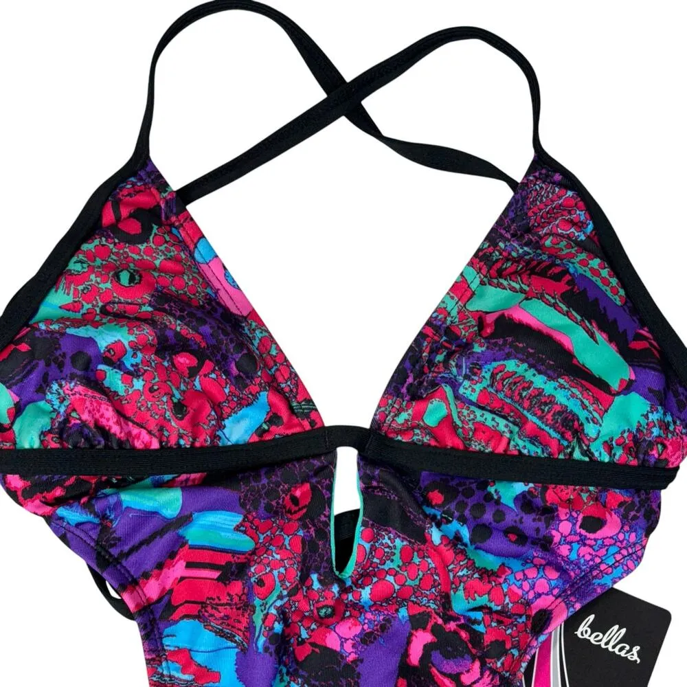 Dolfin Bellas Small Mystik Monokini Swimsuit UPF 50 Padded Criss Cross Tie Strap - Image 2