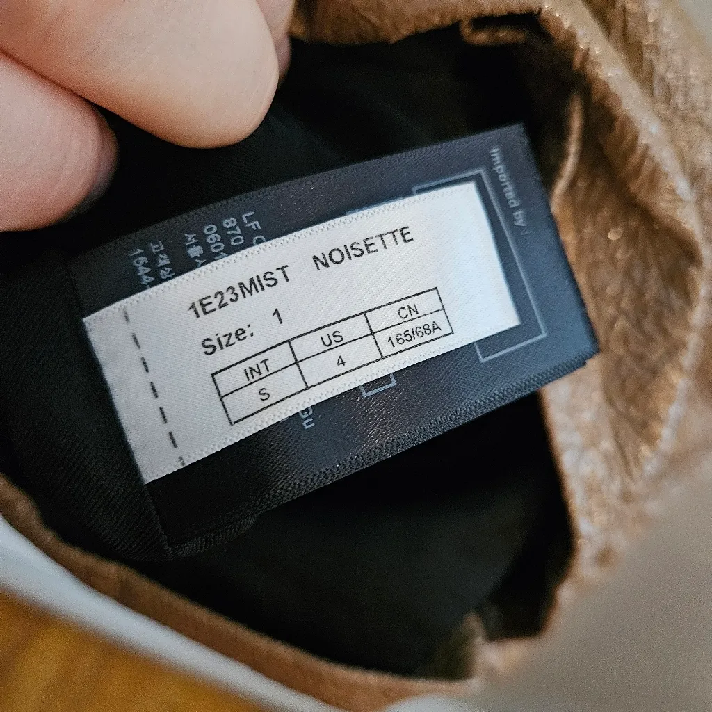 ba&sh Skirt Misty Tan Faux Leather Patent Mini Brown Size Small Button Details - Image 10