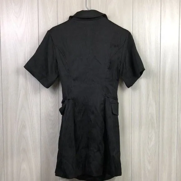 4SI3NNA Lorenzo Short Sleeve Belted Blazer Dress Womens XS‎ Mini Collar Wrap NWT - Image 10