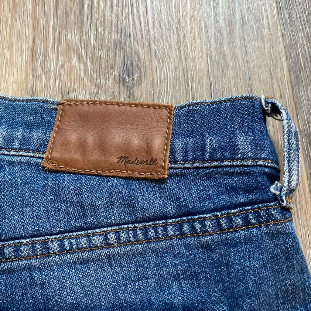Madewell The Slim Boyjean Straight Leg Mid Rise Dark Wash Denim Blue Jeans Sz 26 - Image 9
