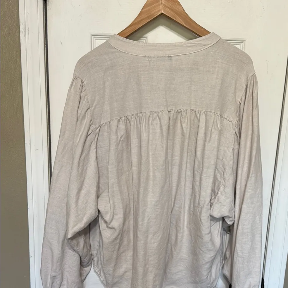 Francesco Biasia Women's Linen Blend Button Down Made in Italy Size Medium Size L - Image 7