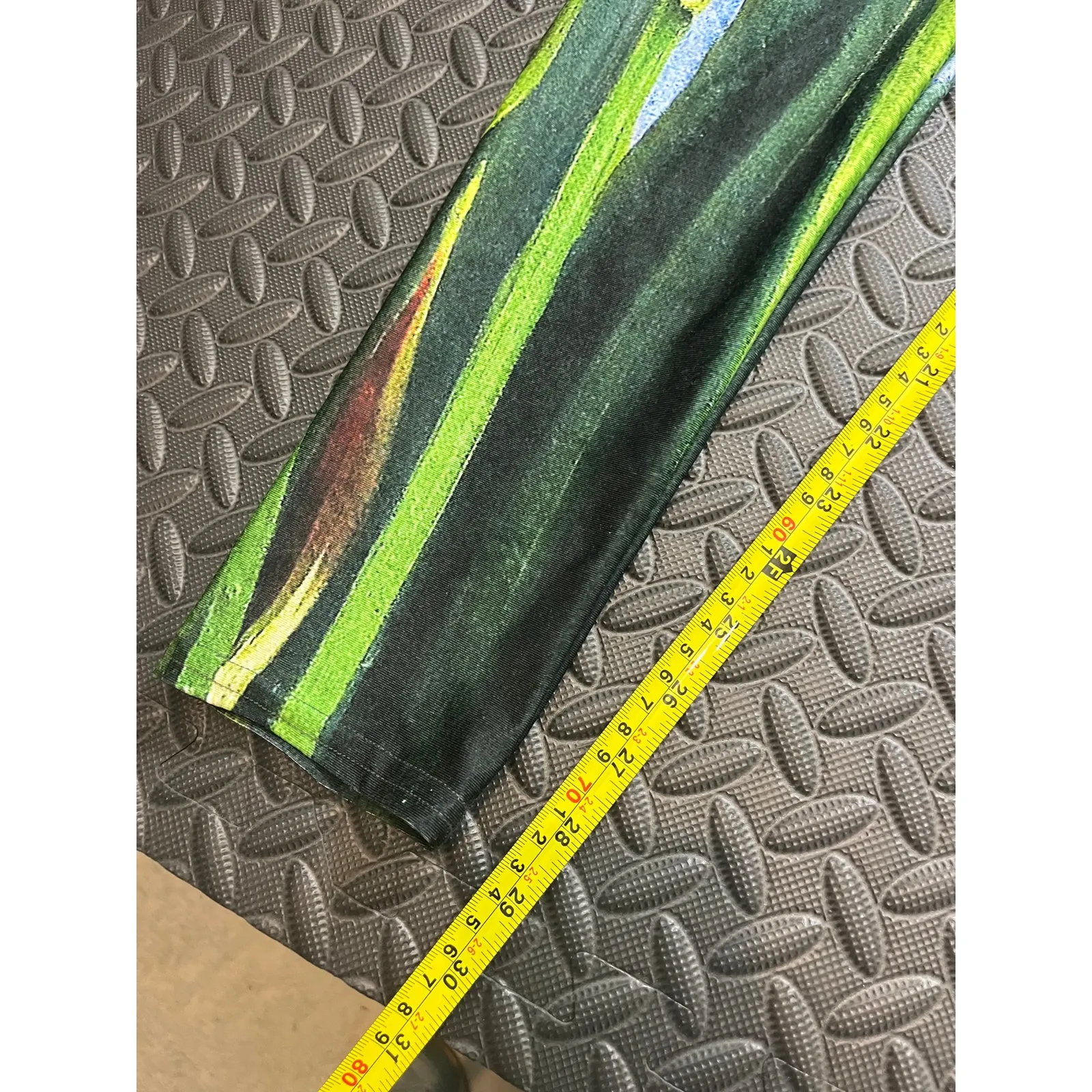 ELEONORA FERRAGATTA $148 Yoga LEGGINGS‎ OIL PAINTING L SIBERIAN IRISES Designer Size L - Image 7