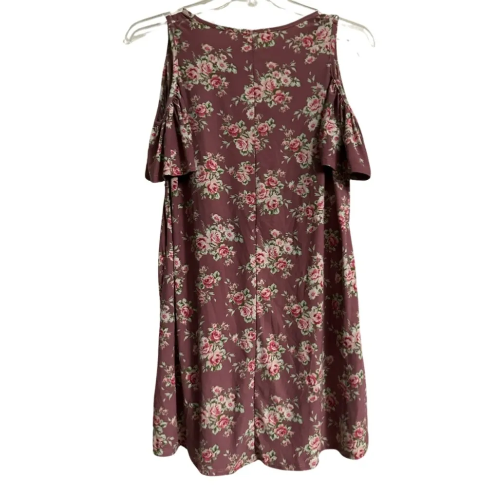 Cold shoulder dress with flowers. Size small. - Image 2