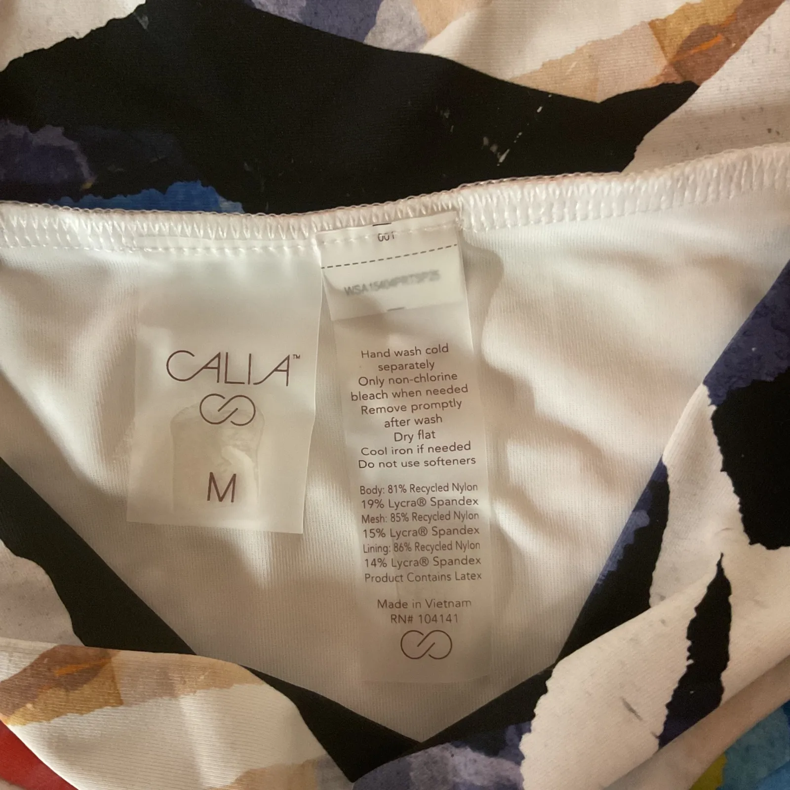 CALIA Women's Twisted Bandeau Bikini Top & Wide Banded HR Bottoms Set Size M NWT Blue Size M - Image 7