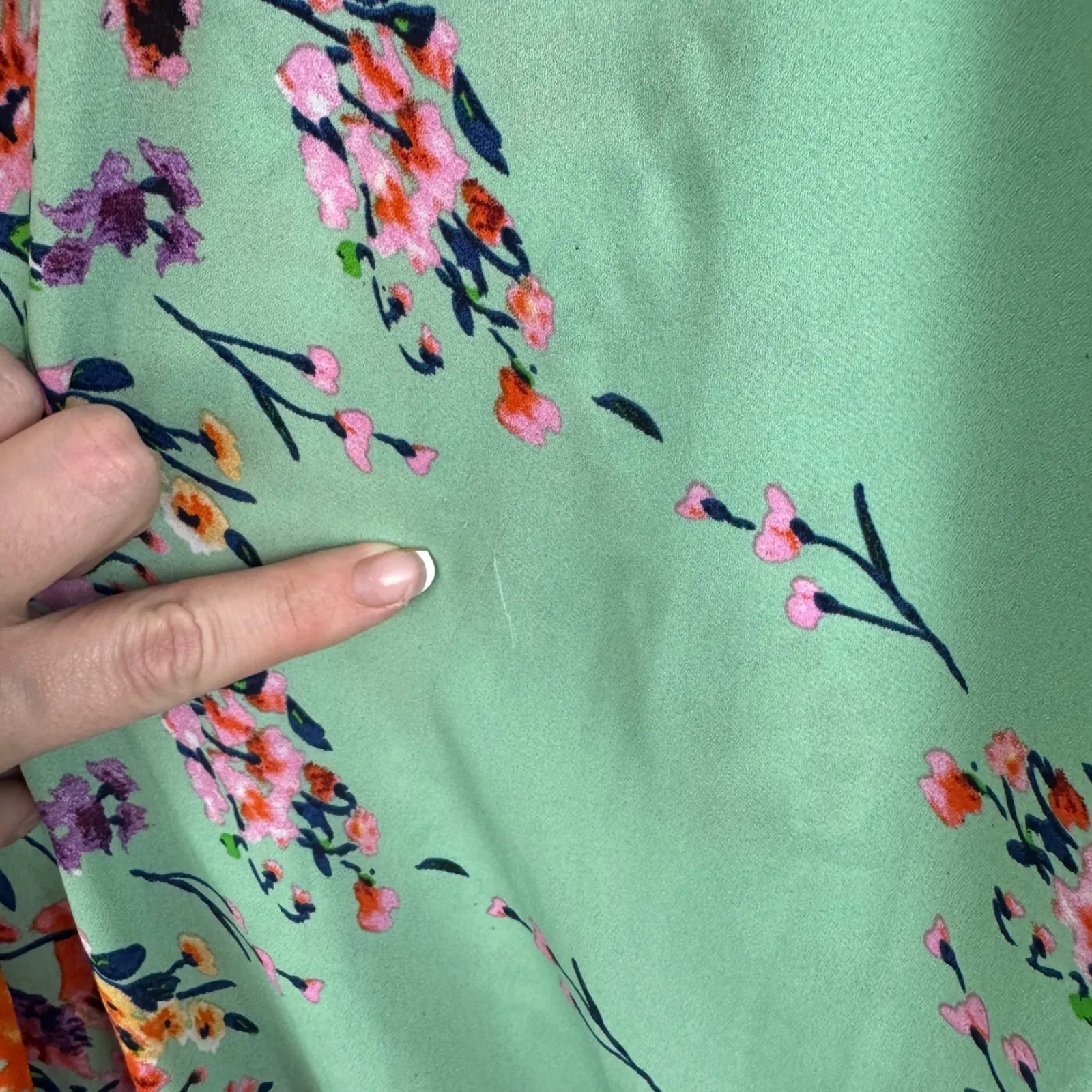 Umgee Floral Kimono‎ Cardigan Sz M/L Green Multicolor Lace Trim Boho Lightweight Size L - Image 5