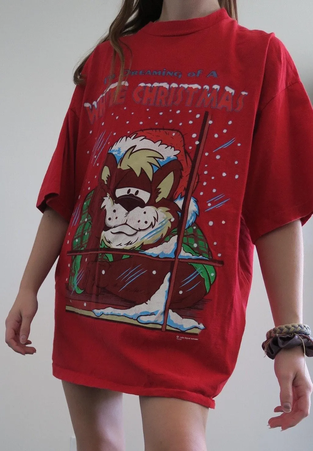 Vintage Christmas Graphic Tee Red Size XL - Image 2