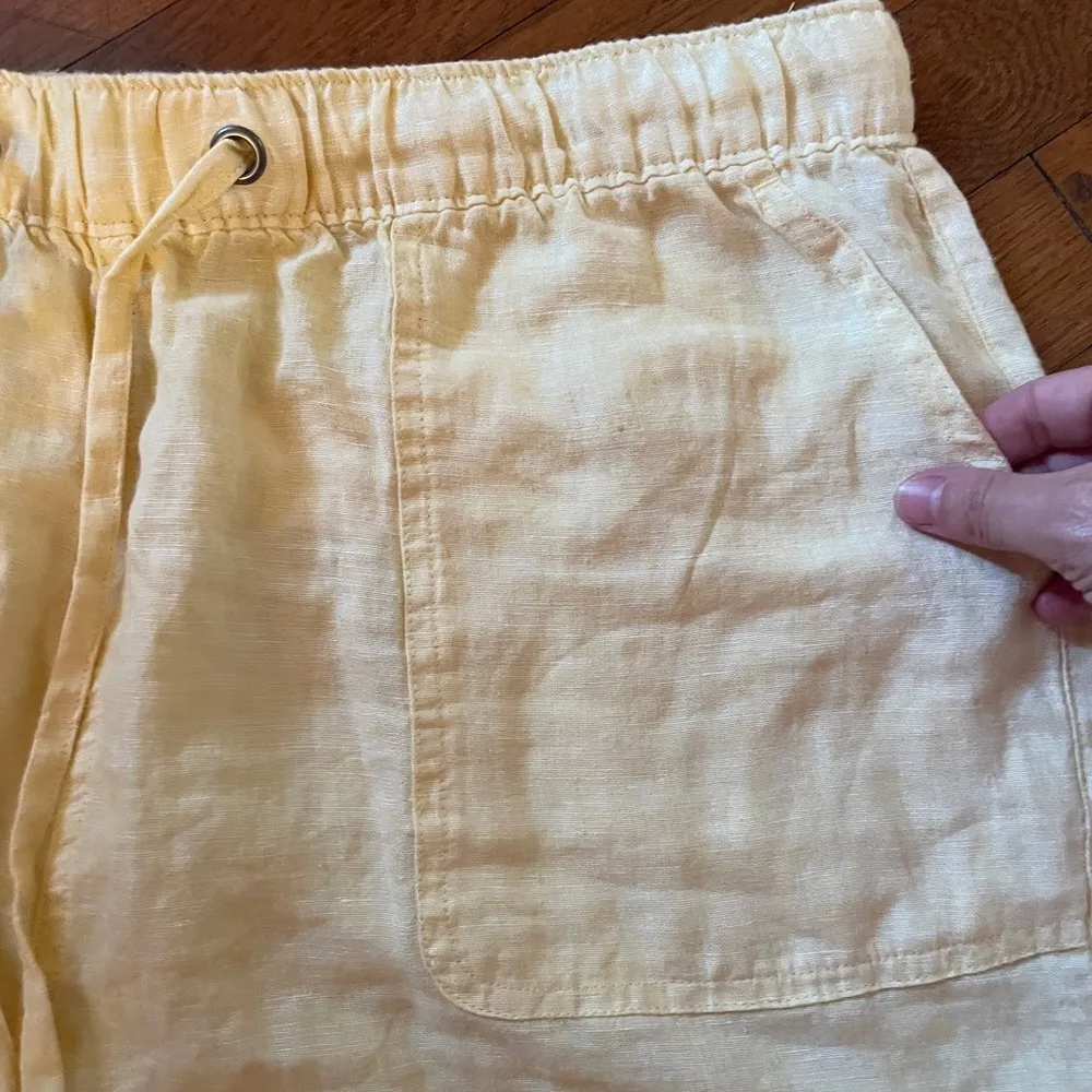 C & C California Butter Yellow 100% Linen Casual Pull On Shorts - Sz XL 💚🎀 - Image 3