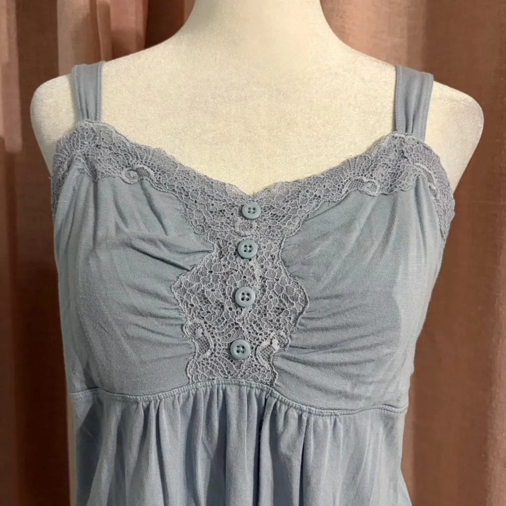 blue lace trim babydoll top tank top - Image 3