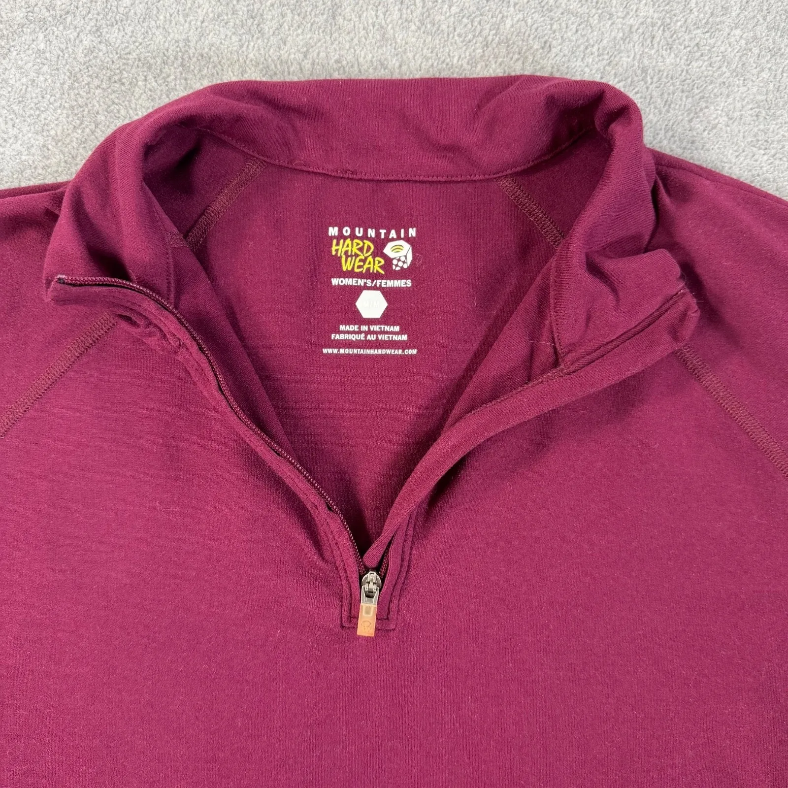 Mountain Hardwear Butter Zippity Quarter Zip Pullover Women's Medium Burgundy - Image 4