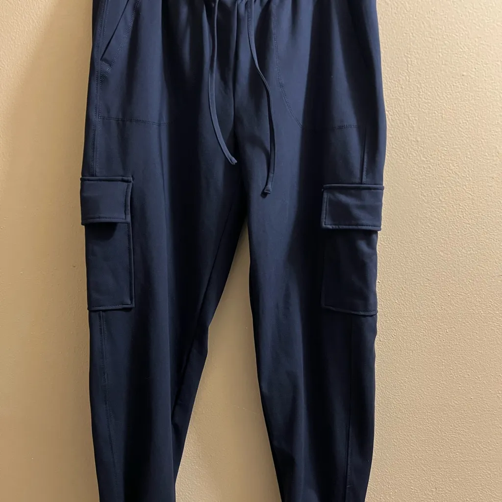RACHEL ZOE RELAXED FIT MID RISE CARGO JOGGER PANTS BLACK SIZE M - Image 2