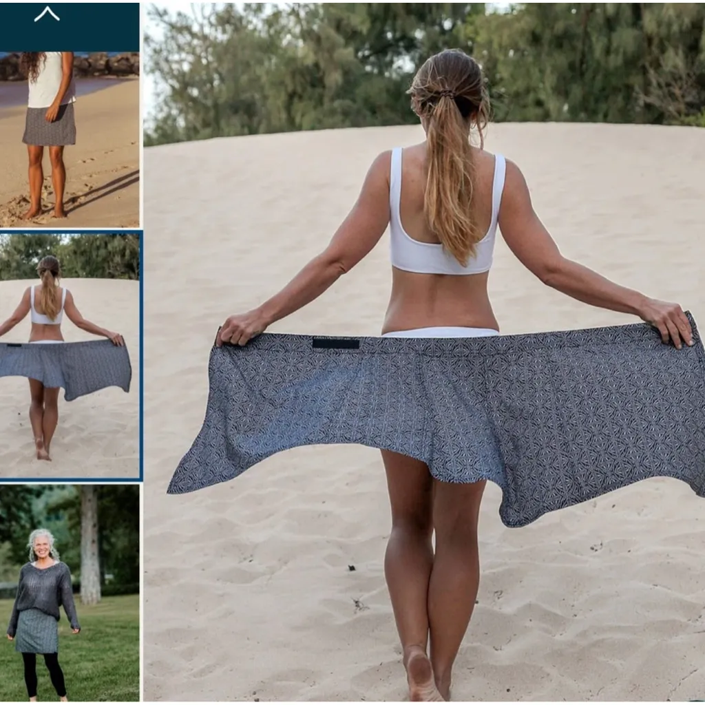 RipSkirt Hawaii Length 2 Wrap Skirt Black Pearl Batik Adjustable Size Medium - Image 2