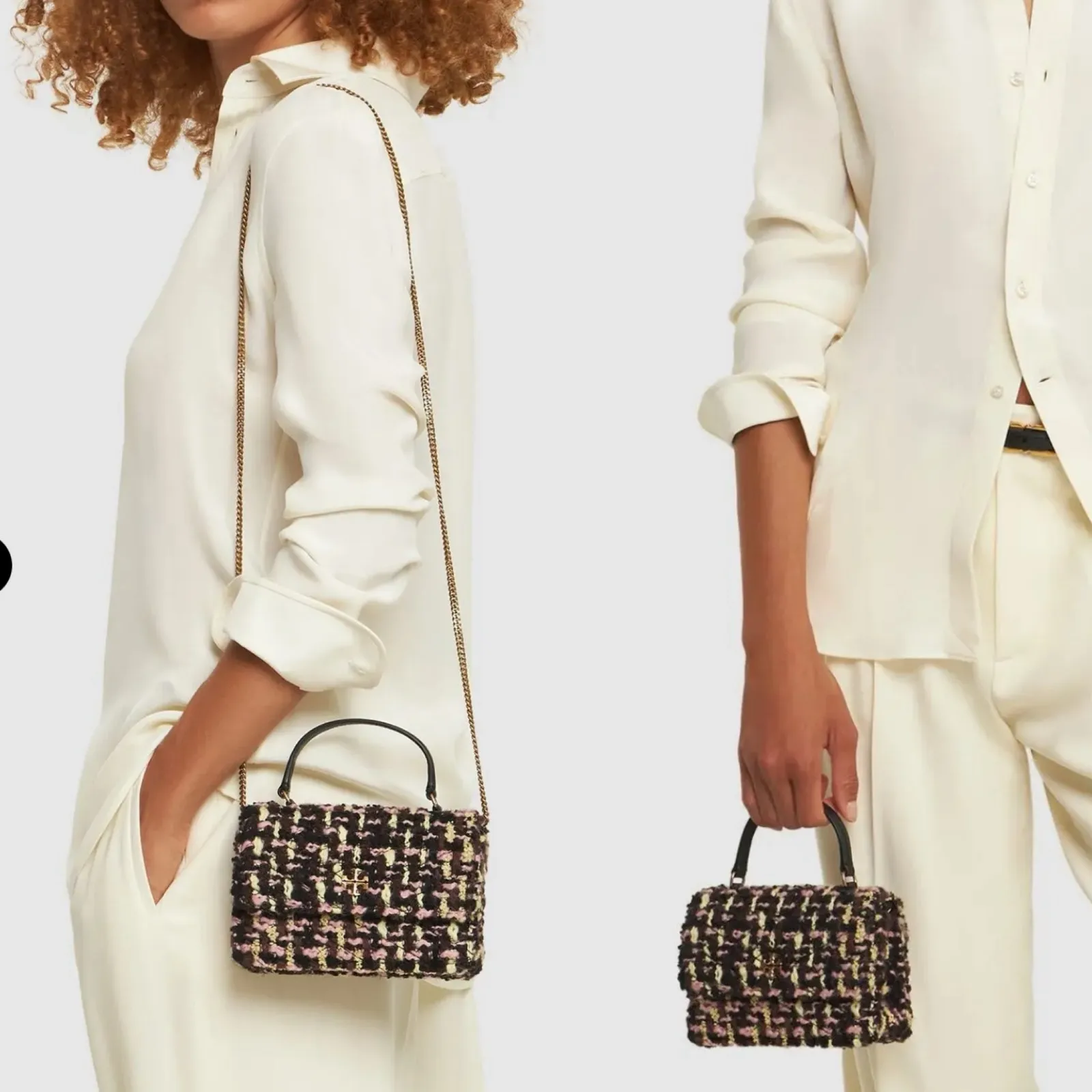 Tory Burch New Mini Kira Tweed Top Handle Chain Wallet Crossbody - Image 2