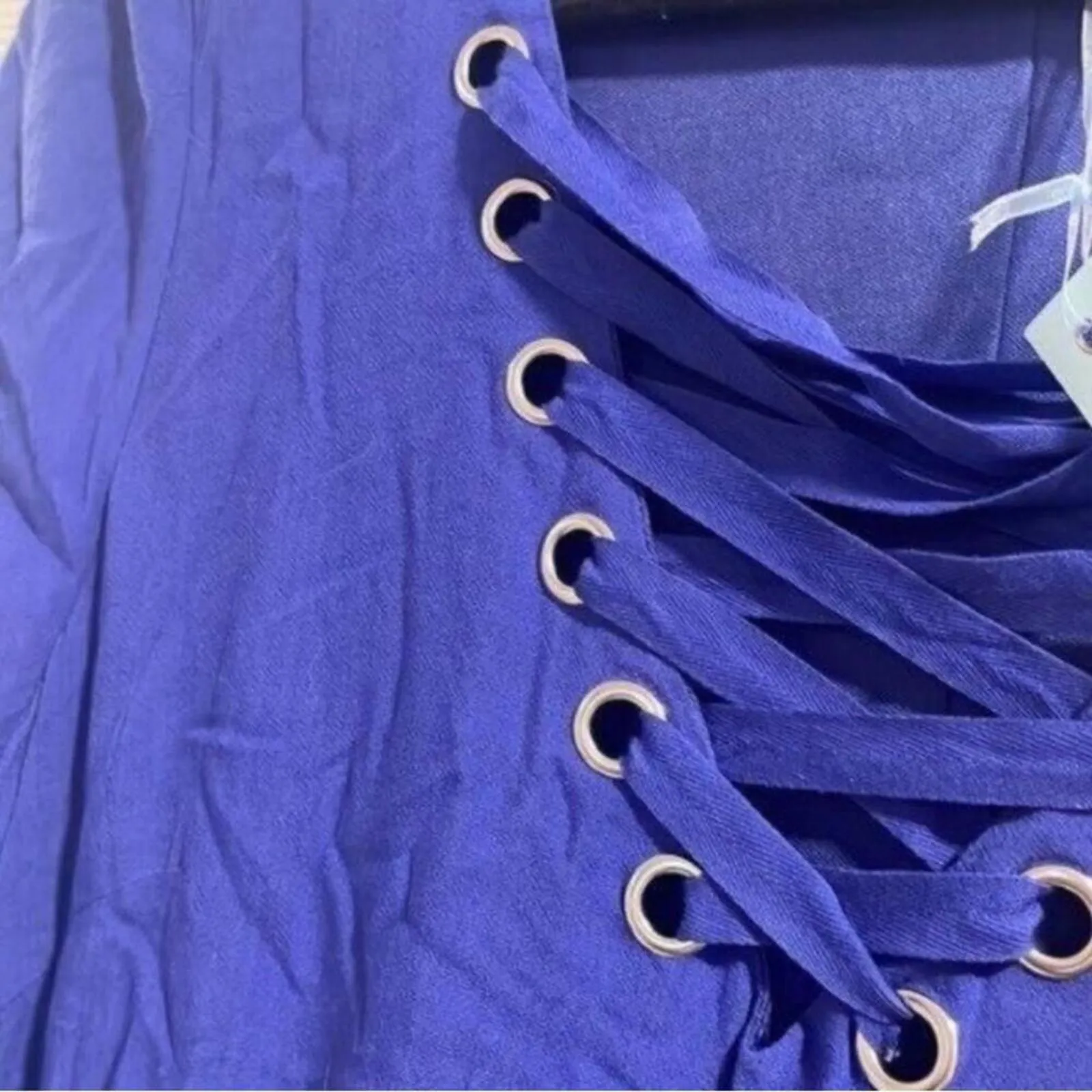 NWT She and Sky blue lace up neckline, casual relaxed, fit shift dress - Image 3