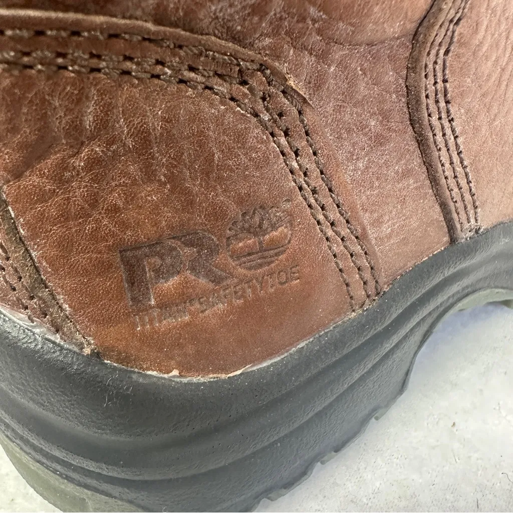Timberland Pro Series Work Boots Womens 7W Brown Leather Titan 6" Safety Toe New Size 7 - Image 4