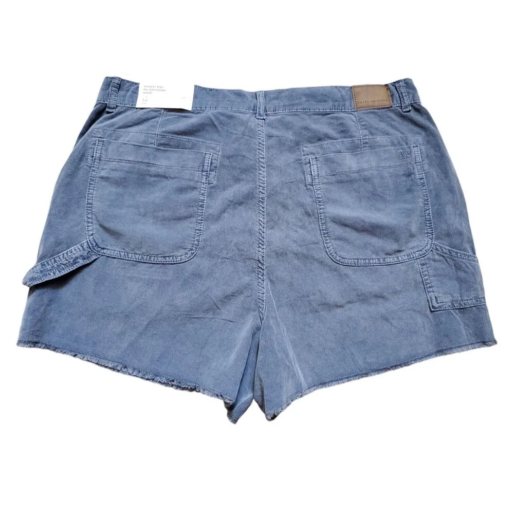 American Eagle Shorts Women 16 Highest Rise 90s Boyfriend Short Corduroy Blue - Image 5