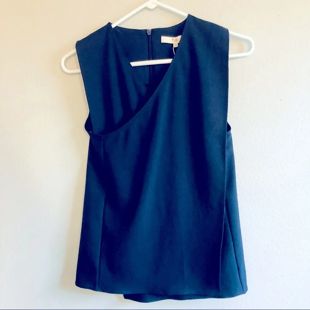TIBI Navy Chalky Drape Wrap Top - 00 - NWT - Image 3