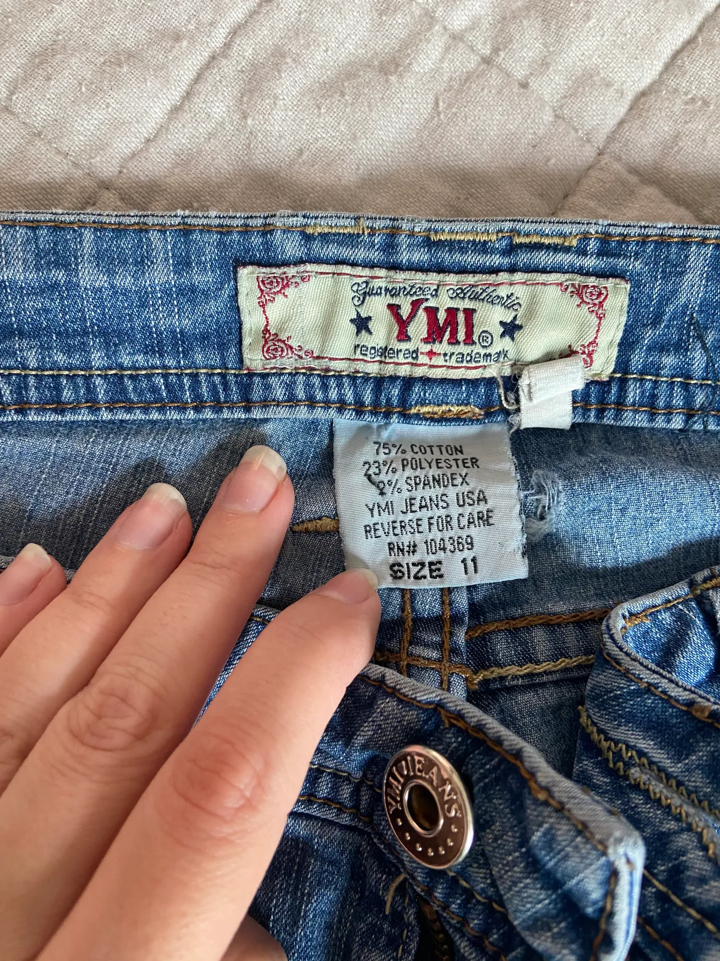 Y2k Flare Mid Rise Jeans Medium Wash Blue Size 28 - Image 5