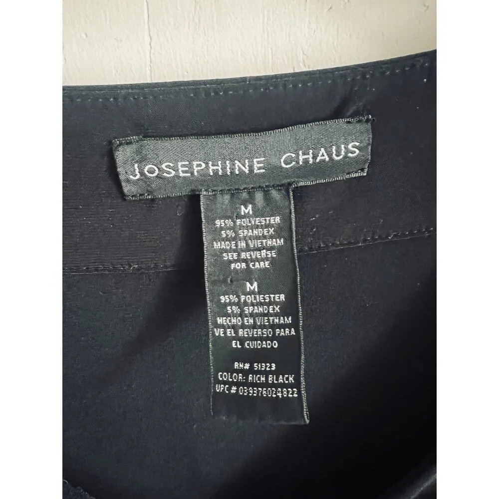 Black Josephine Chaus Y2K slinky black top with cleavage ring size‎ M - Image 3